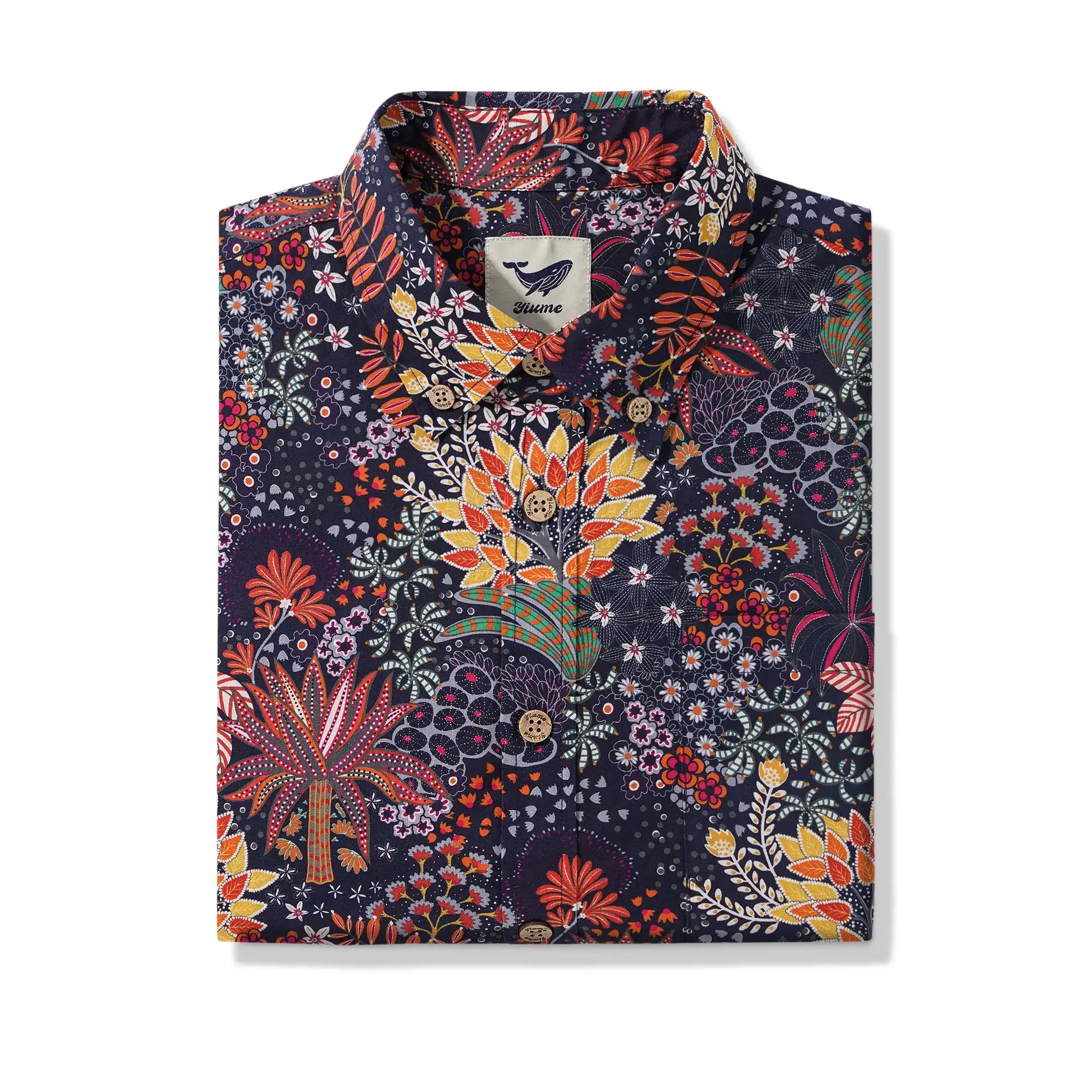 1950s Tropical Hawaiian Shirt For Men Print Short Sleeve 100% Cotton Red Shirt Aloha Quirky Plants