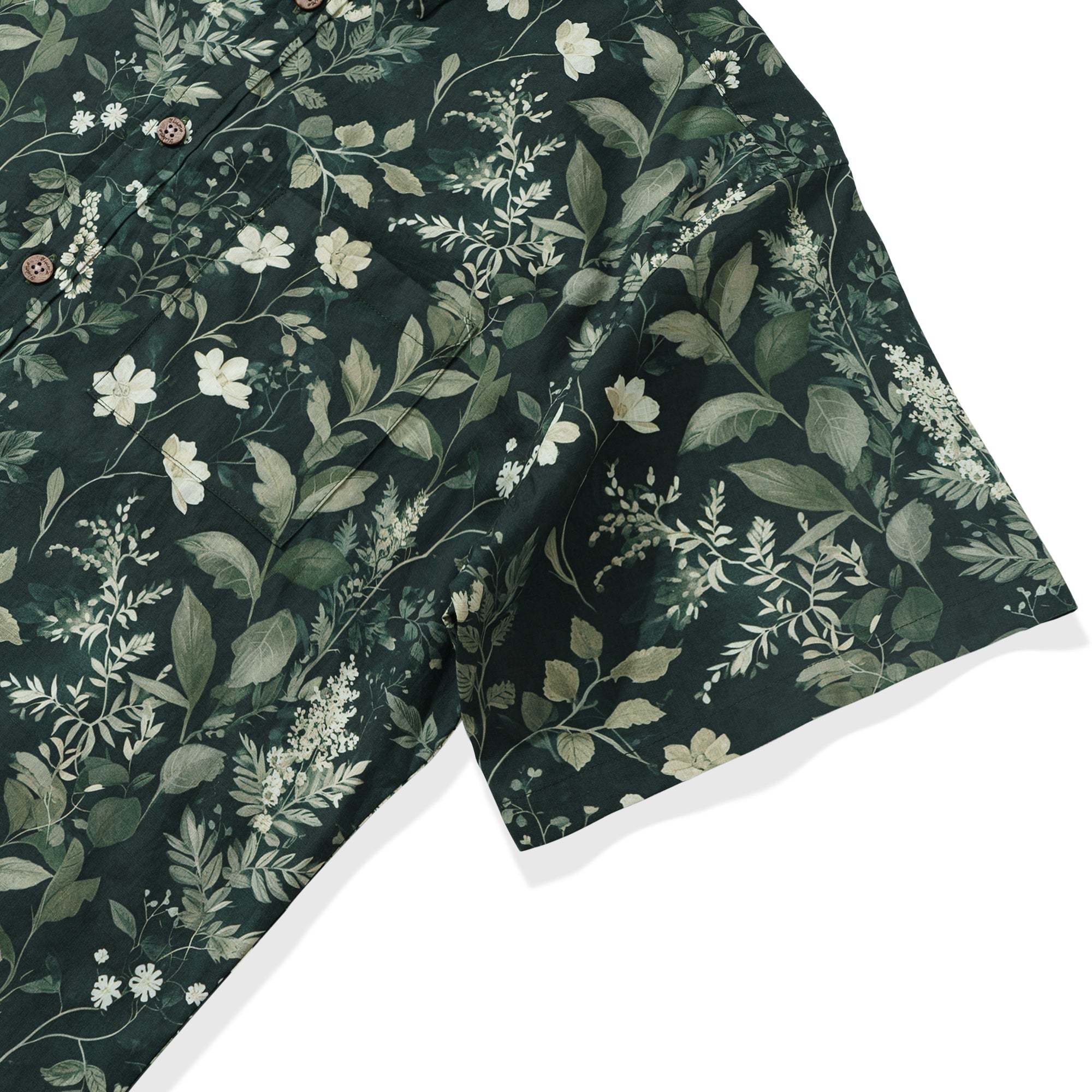 1950s Green Hawaiian Shirt For Men 100% Cotton Button-down Short Sleeve Tropical Shirt