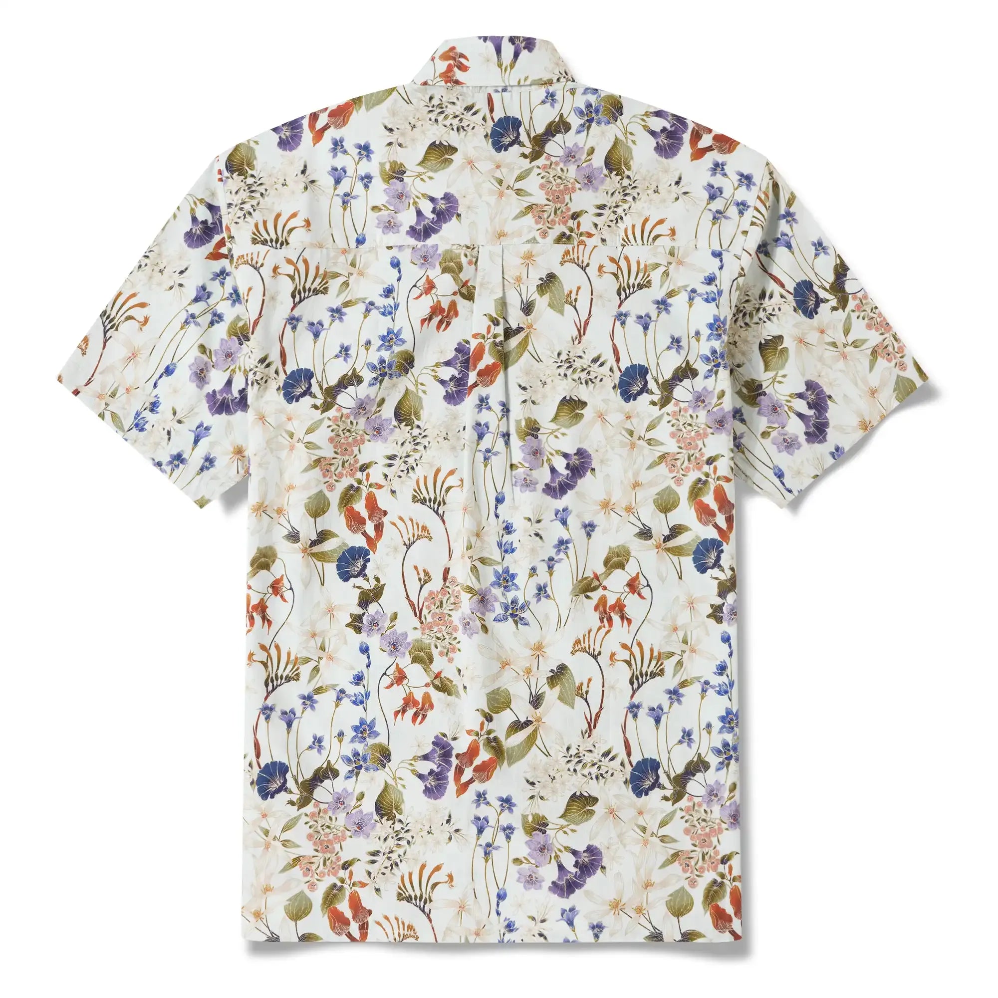 BOGO Men's Hawaiian Shirt Short Sleeve Button-down 100% Cotton Brown Aloha Australian Wildflower By Eloise